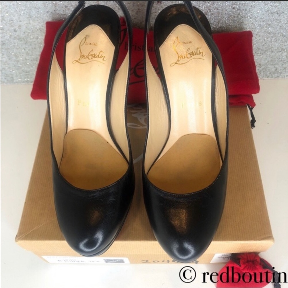 ♥️Sold Louboutin Bianca Sling 140mm Pumps 38.5 - Picture 4 of 8